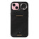 iPhone 15 Calf Texture Card Slot Ring Holder Phone Case - Black