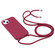 iPhone 15 Candy Colors TPU Protective Phone Case with Lanyard - Red
