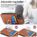 iPhone 15 Carbon Fiber Card Wallet Ring Holder Phone Case - Brown