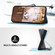 iPhone 15 Cartoon Cats Leather Phone Case - Blue