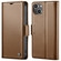iPhone 15 CaseMe 023 Butterfly Buckle Litchi Texture RFID Anti-theft Leather Phone Case - Brown