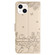 iPhone 15 Cat Embossing Pattern Leather Phone Case with Lanyard - Beige