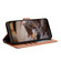 iPhone 15 Cat Embossing Pattern Leather Phone Case with Lanyard - Brown