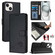 iPhone 15 Cat Rat Embossed Pattern RFID PU Phone Case with Wrist Strap - Black