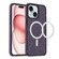 iPhone 15 Colorful Ink-splash Magsafe PC Hybrid TPU Phone Case - Purple