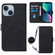 iPhone 15 Crossbody 3D Embossed Flip Leather Phone Case - Black