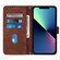 iPhone 15 Crossbody 3D Embossed Flip Leather Phone Case - Brown