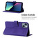 iPhone 15 Crossbody 3D Embossed Flip Leather Phone Case - Purple