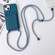 iPhone 15 Crossbody Lanyard Elastic Silicone Card Holder Phone Case - Blue