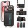 iPhone 15 Crossbodys Card Bag Ring Holder Leather Phone Case - Black