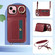 iPhone 15 Crossbodys Card Bag Ring Holder Leather Phone Case - Red