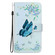 iPhone 15 Crystal Texture Colored Drawing Leather Phone Case - Blue Pansies