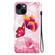 iPhone 15 Crystal Texture Colored Drawing Leather Phone Case - Pink Butterflies
