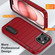 iPhone 15 Defender Gen2 Rugged PC + Silicone Phone Case with Holder - Red+Black