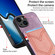 iPhone 15 Denim Texture Leather Skin Phone Case with Card Slot - Purple