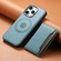 iPhone 15 Denior Cowhide Texture Leather MagSafe Detachable Wallet Phone Case - Blue