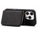 iPhone 15 Denior D26 Skin Feel MagSafe Zipper Bag Leather Phone Case - Black