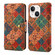 iPhone 15 Denior Flower Language Series Cork Fabric Oil Edge Leather Phone Case - Winter