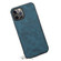 iPhone 15 Denior PU Dual Card Slot Back Cover Phone Case - Blue