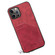 iPhone 15 Denior PU Dual Card Slot Back Cover Phone Case - Red
