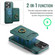 iPhone 15 DG.MING K1 MagSafe Detachable Wallet RFID Back Cover Phone Case - Green