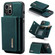iPhone 15 DG.MING M1 Series 3-Fold Multi Card Wallet Leather Phone Case - Green