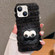 iPhone 15 Doll Plush PU Hybrid PC Phone Case - Black