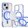 iPhone 15 Dual-Color Clear Acrylic Hybrid TPU Lens Flip Holder MagSafe Phone Case - Blue