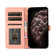 iPhone 15 Dual-color Stitching Leather Phone Case - Black Rose Gold