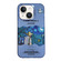 iPhone 15 Electroplated Lens Illustration Phone Case - Blue