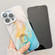 iPhone 15 Electroplated Marble Texture Ring Holder Phone Case - Light Blue S5