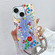 iPhone 15 Electroplating Laser Flower Phone Case with Wrist Strap - Flower AH6