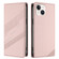 iPhone 15 Embossed Multi-functional Wallet Retro Leather Phone Case - Pink