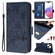 iPhone 15 Embossed Rose RFID Anti-theft Leather Phone Case - Dark Blue
