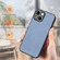 iPhone 15 ENKAY Fiber Leather Skin PC Phone Case with High Aluminum-silicon Glass Film - Brown