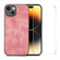 iPhone 15 ENKAY Retro Leather Skin PC Phone Case with High Aluminum-silicon Glass Film - Pink