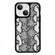 iPhone 15 Exclusive Design Style PC Full Coverage Pattern Phone Case - Silver Python Texture