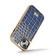 iPhone 15 Fierre Shann Crocodile Texture Electroplating PU Phone Case - Blue