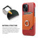 iPhone 15 Fierre Shann Oil Wax Texture Genuine Leather Back Cover Phone Case - Red