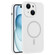 iPhone 15 Fine Hole Pure Color Liquid Silicone MagSafe Phone Case - White