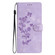 iPhone 15 Flower Butterfly Embossing Pattern Leather Phone Case - Purple