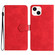 iPhone 15 Flower Embossing Pattern Leather Phone Case - Red