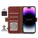 iPhone 15 Genuine Leather Magnetic RFID Leather Phone Case - Coffee