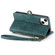 iPhone 15 Geometric Zipper Wallet Side Buckle Leather Phone Case - Green