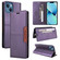 iPhone 15 GQUTROBE G01 RFID Anti-theft Leather Phone Case - Purple