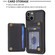 iPhone 15 Grid Card Slot Holder Phone Case - Black