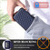 iPhone 15 Grid Texture Card Bag Phone Case with Lanyard - Blue