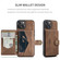iPhone 15 JEEHOOD Retro Magnetic Detachable Leather Phone Case - Brown