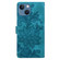iPhone 15 Lace Floral Embossed Magnetic Buckle PU Phone Case With Wrist Strap - Green