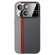 iPhone 15 Large Window Carbon Fiber Shockproof Phone Case - Silver Red